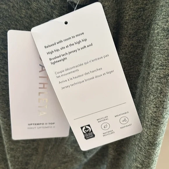 Beautiful Green Athleta Uptempo II Long Sleeve Top. Size S. New With Tags. - Picture 7 of 10